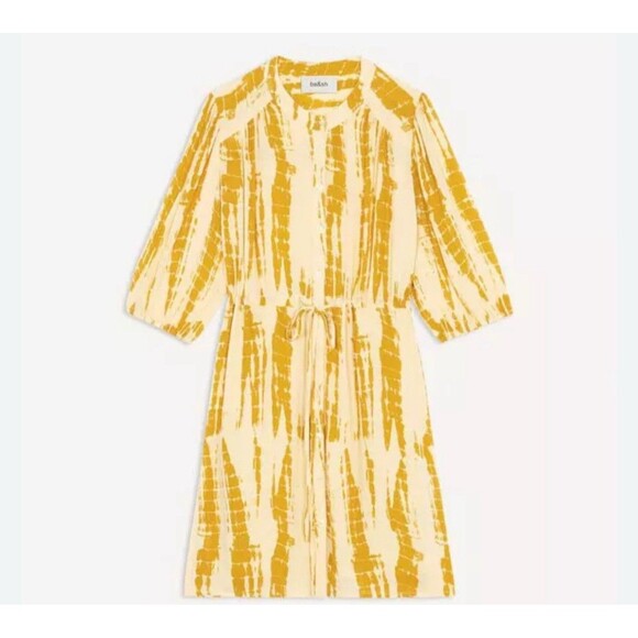 ba&sh Robe Kenya Dress In Yellow Sz L/US 8 New - Picture 1 of 9